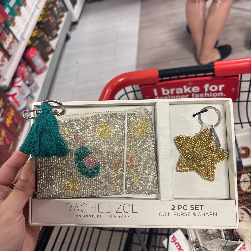 Rachel Zoe Silver and Gold Coin Purse with Star Charm